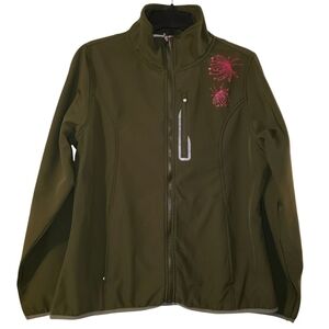Cabela's Olive Green Zip Up Floral Jacket